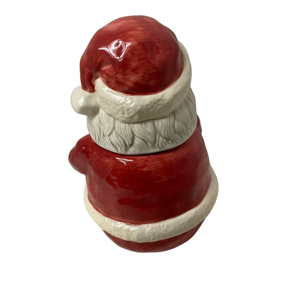 International Bazaar Jolly Santa Clause Cookie Jar Canister Christmas Holiday 7" - Picture 3 of 11